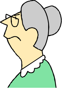 Older Woman with Glasses and Green Shirt Clipart