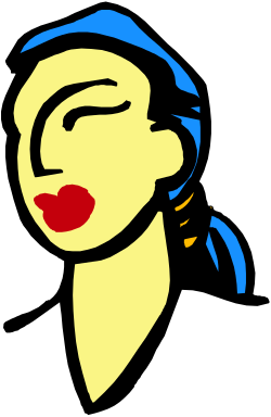 Blue Hat Woman with Red Lips - Vibrant Clipart for Every Project