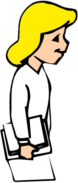 Laptop Woman Clipart - Modern Female Working on Computer
