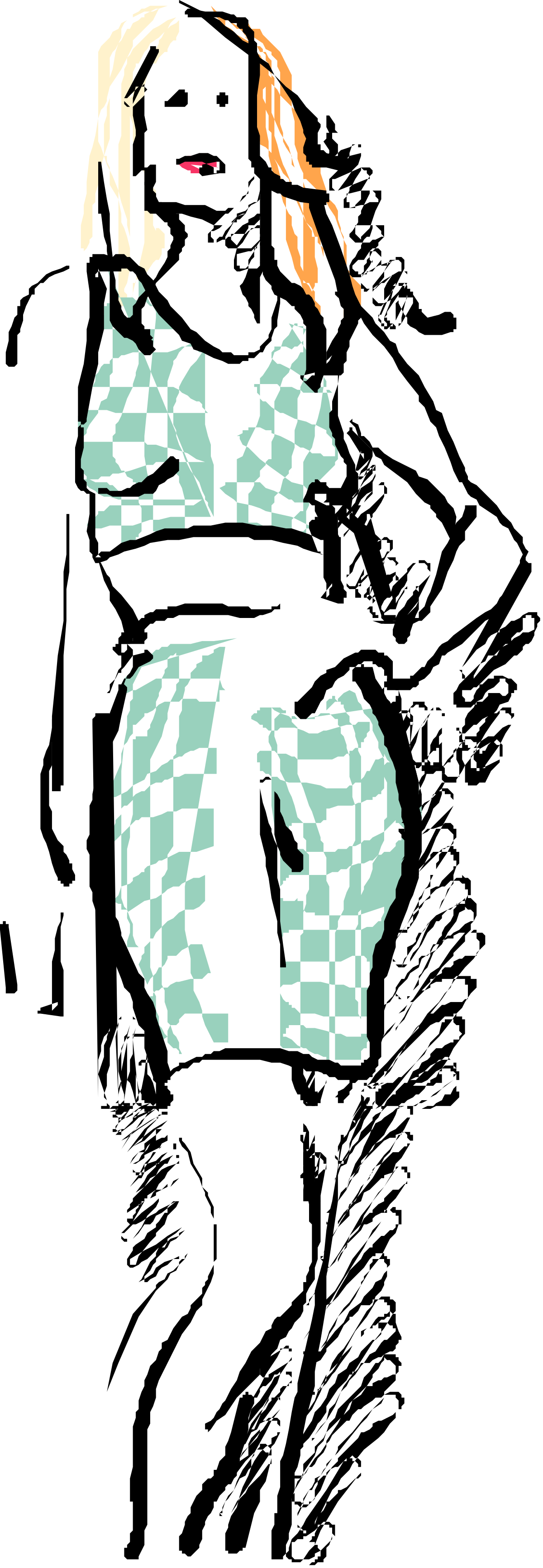 Black Background with Checkered Pattern Clipart - Classic and Versatile Design