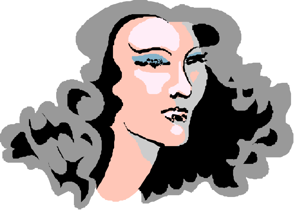 Blue Eyes Woman Clipart - Vibrant and Expressive Character Illustration