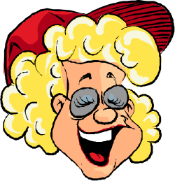Cartoon Clown Clipart with Red Hat and Glasses