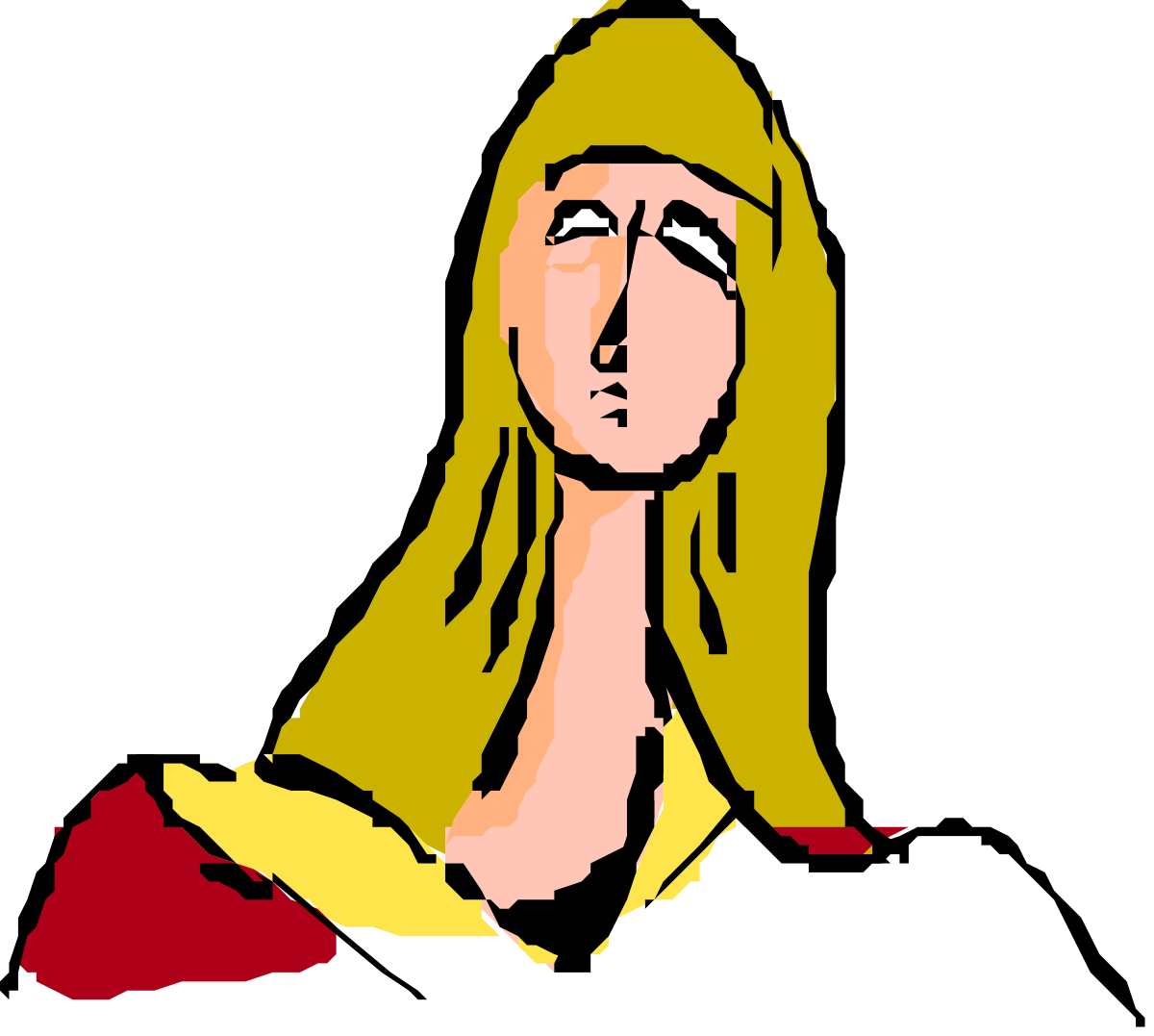 a woman with a yellow scarf on her head clip art png transparent Woman with Yellow Scarf Clipart: Vibrant Headwear Illustration
