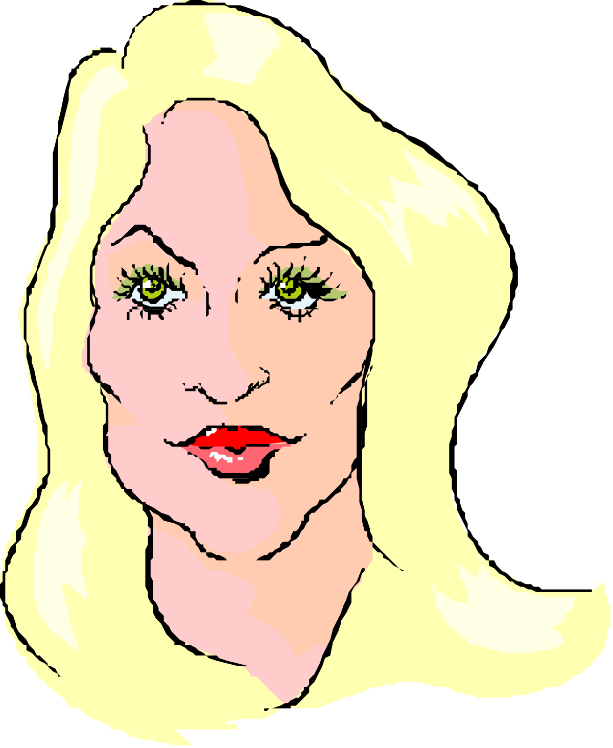 a woman with blonde hair and green eyes clip art png transparent Blonde Woman with Green Eyes Clipart - Versatile Vector Graphics