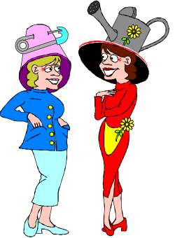 Elegant Women in Hats and Dresses Clipart Collection