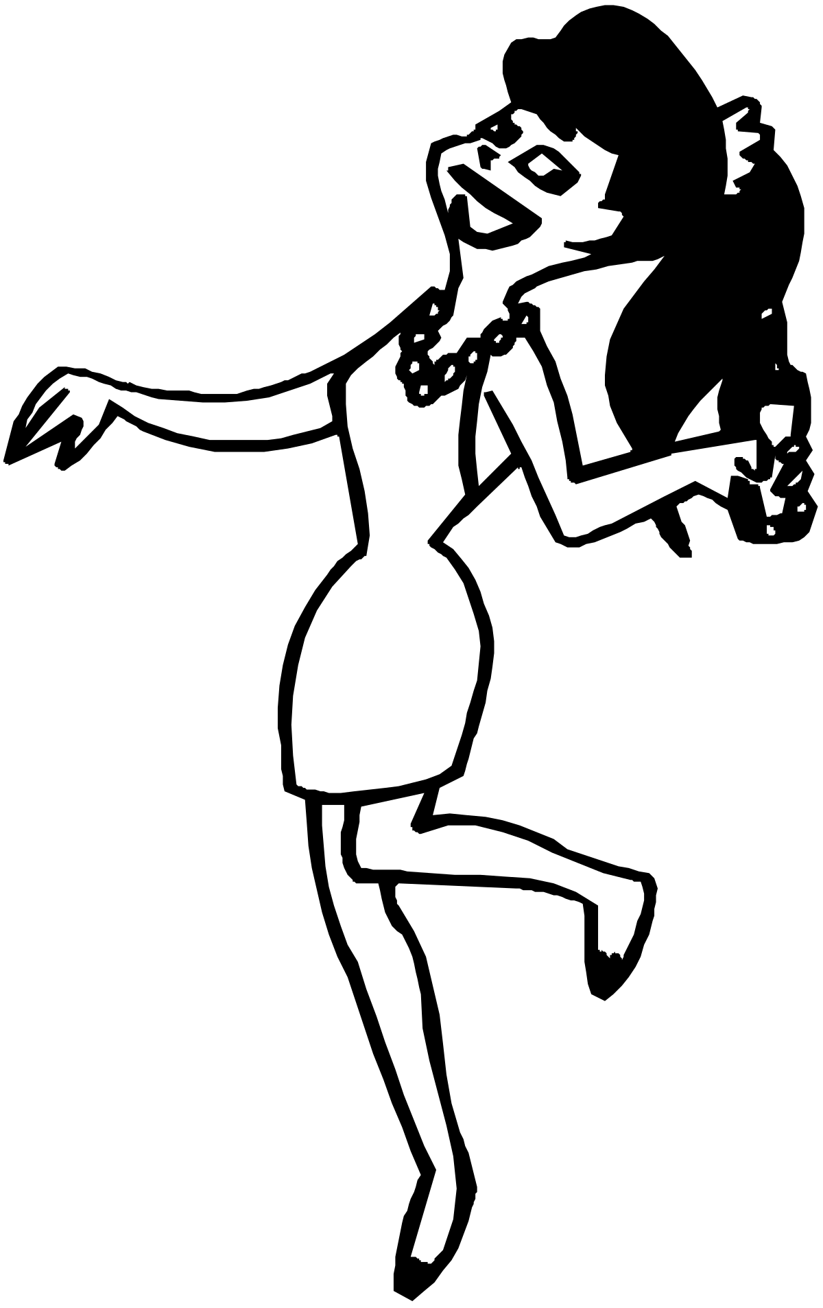 Dancing Woman with Outstretched Arms Clipart for Vibrant Projects