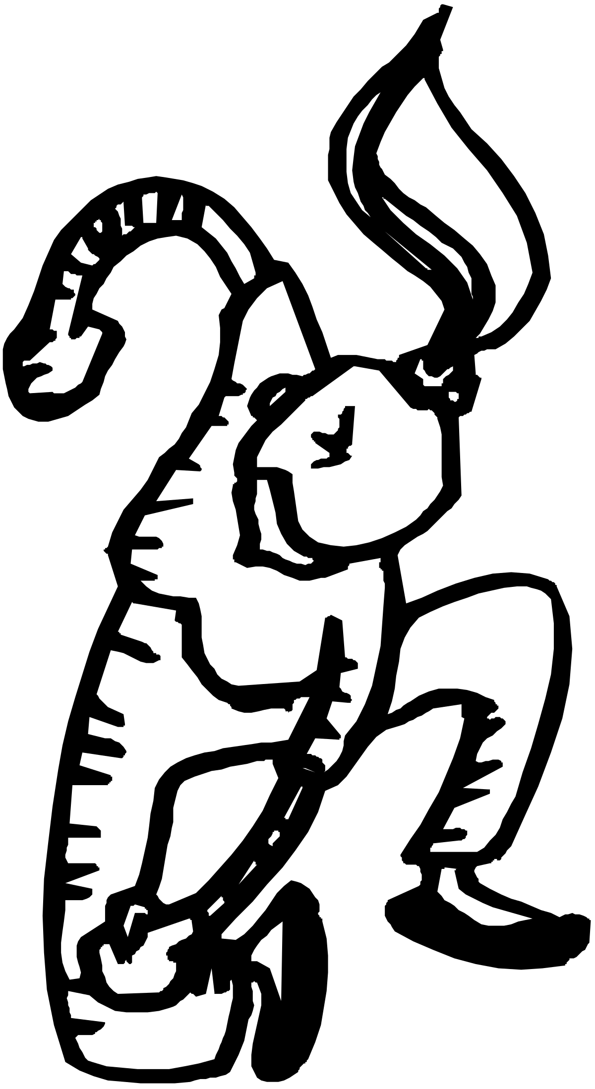 Black and White Silhouette of a Bearded Man - Unique Clipart Design