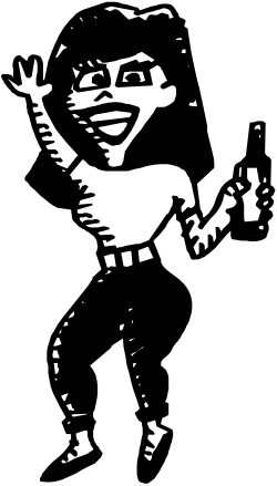 Black and White Woman with Outstretched Arms Clipart