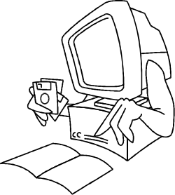 Computer with Coffee Cup and Book - Perfect Clipart for Home Office