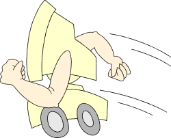 Cartoon Character in Yellow Shirt and Gray Pants - Fun Clipart