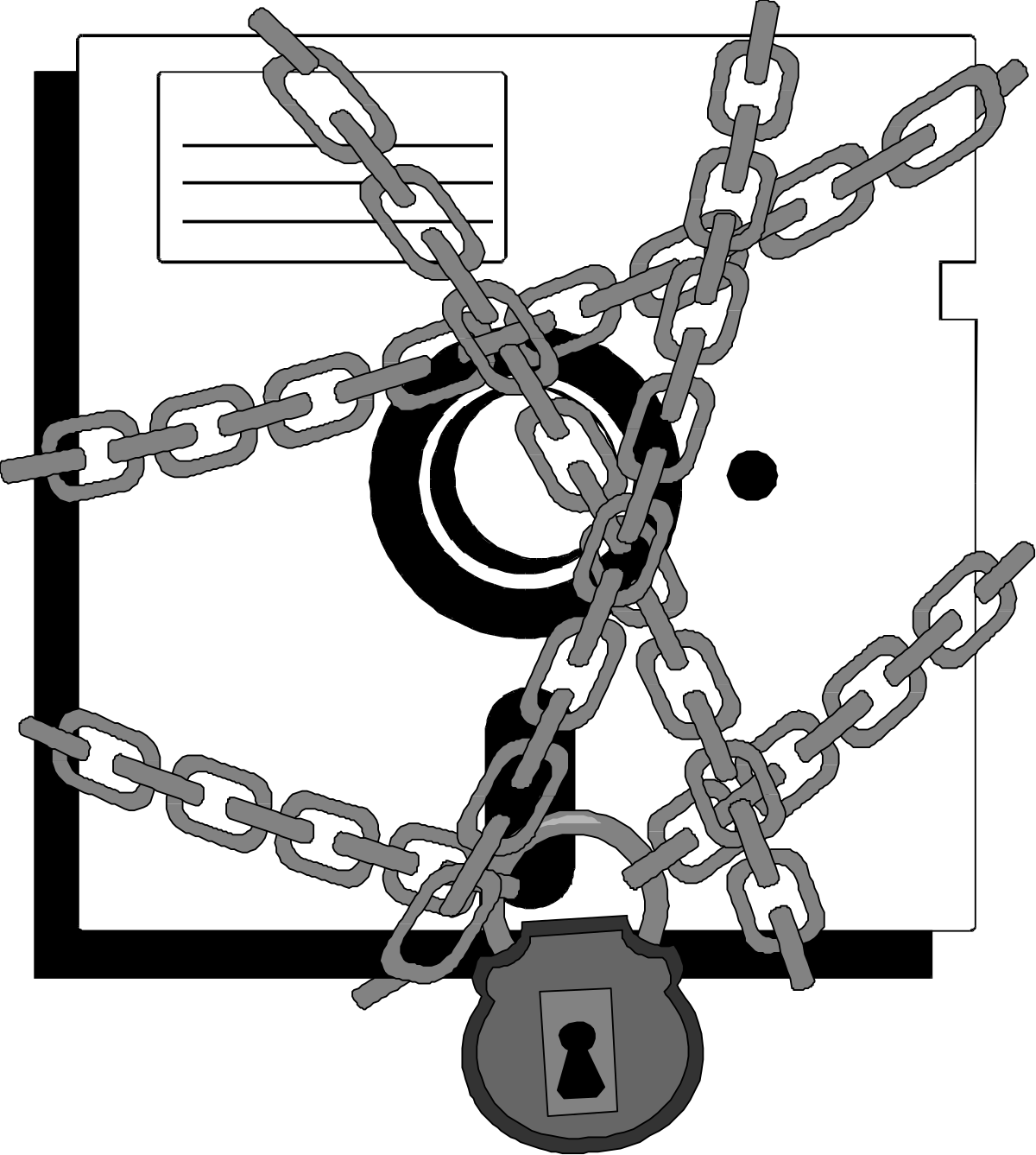 a chain with a lock and a padlock clip art png transparent Chain with Lock and Padlock Clipart - Secure Your Visuals