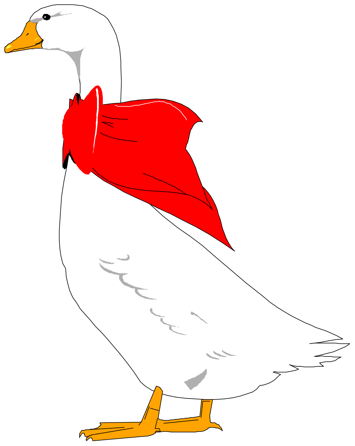 White Duck with Red Scarf Clipart for Fun Projects