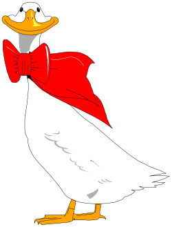 Duck with Red Bow Tie Clipart for Fun and Quirkiness