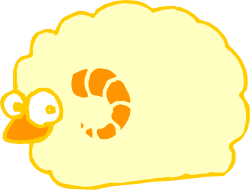 Sheep Clipart with Yellow and Black Nose - Ideal for Fun Projects