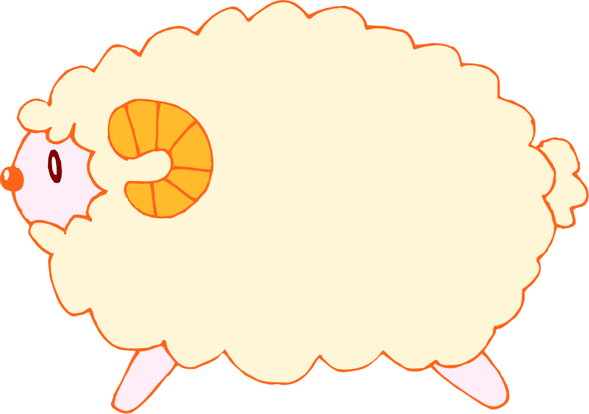 Sheep with Green and White Blanket Clipart