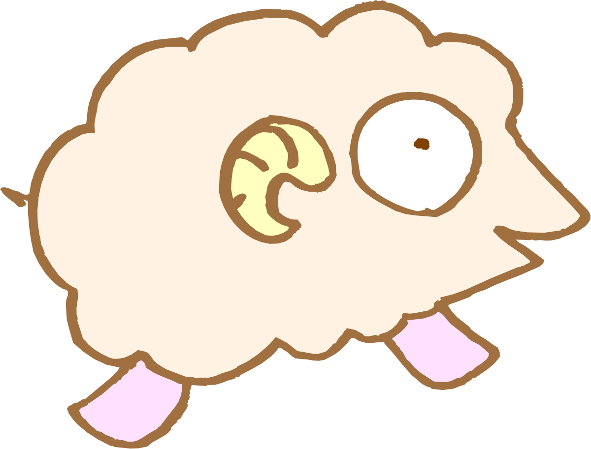 a cartoon sheep with a big nose clip art png transparent Cartoon Sheep with Big Nose - Whimsical Clipart for Fun Projects