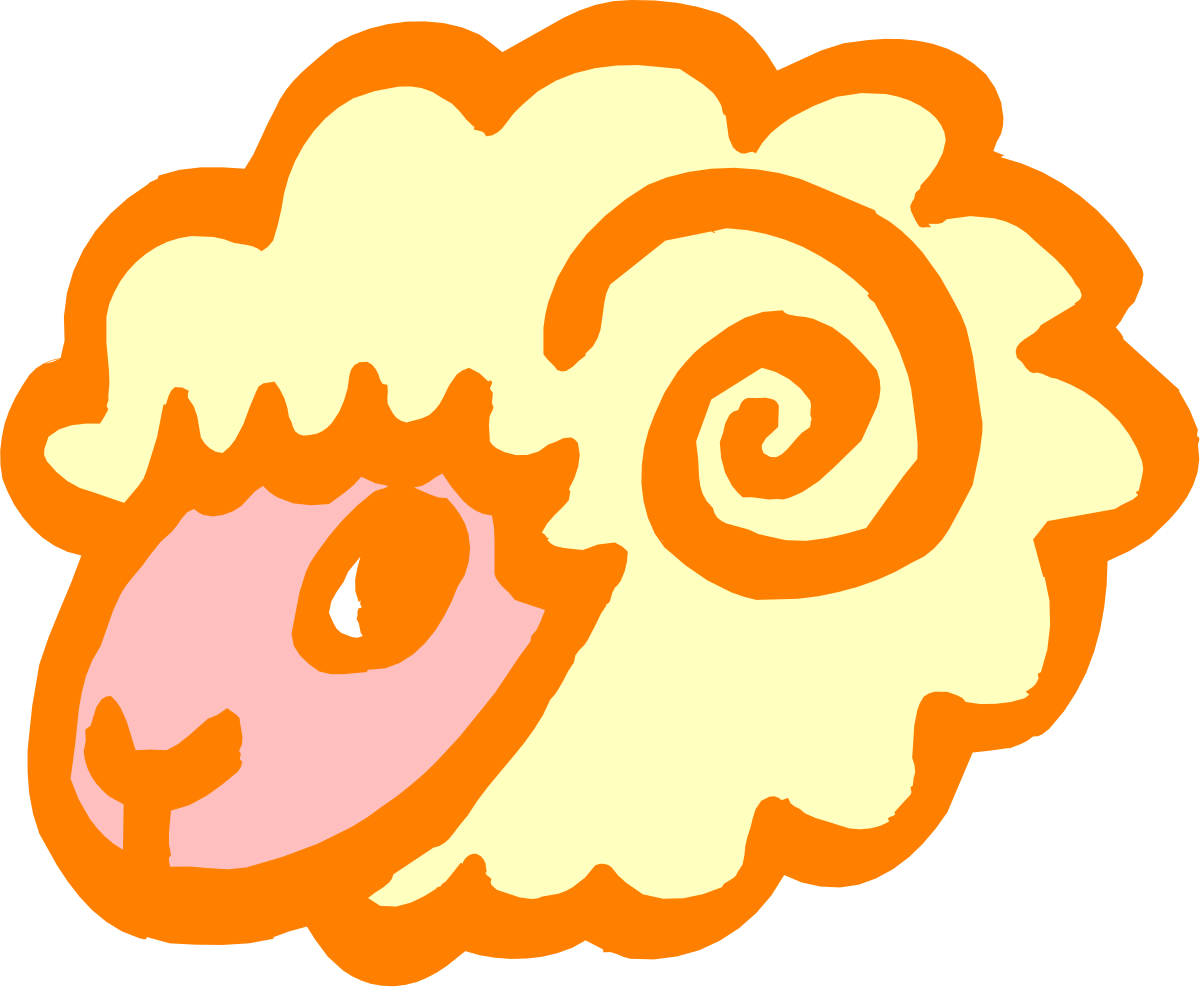 Sheep Clipart: Adorable White Face with Pink Nose