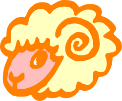 Sheep Clipart: Adorable White Face with Pink Nose