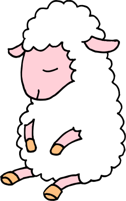 Sheep Clipart: White-Faced Charm on a Bold Black Background
