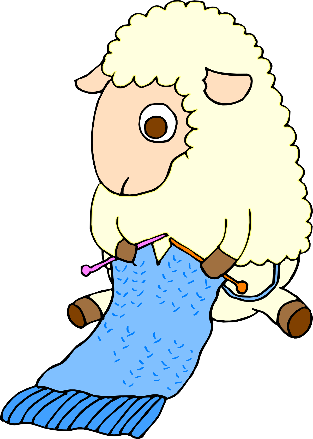 Sheep with Blue Blanket and Tooth Clipart for Creative Projects