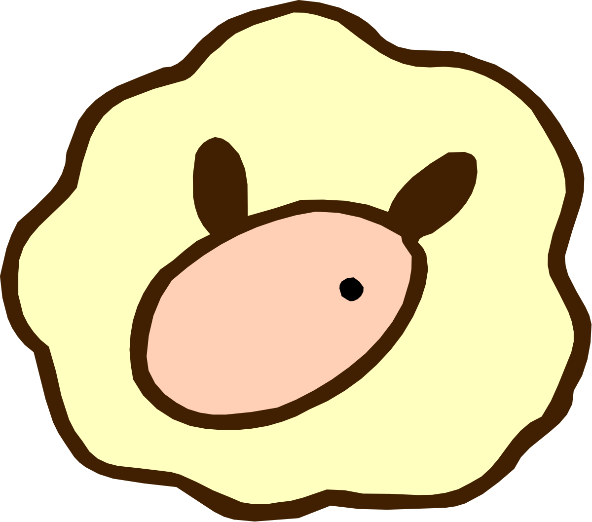 a cartoon sheep with a black nose clip art png transparent Cartoon Sheep Clipart with Black Nose - Adorable Farm Animal Graphics