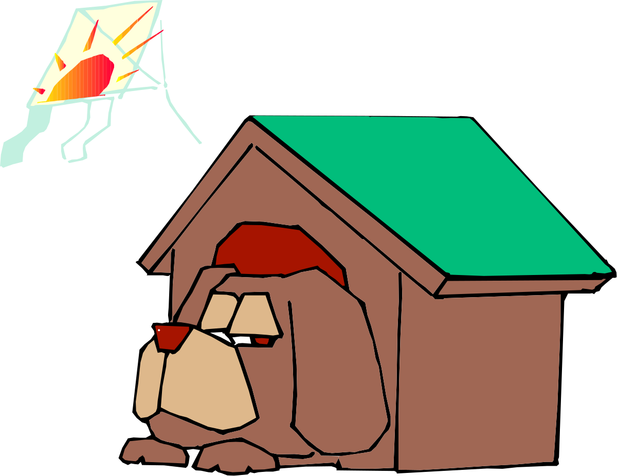 Dog Watching Kite in the Sky Clipart
