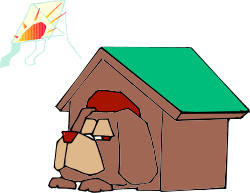 Dog Watching Kite in the Sky Clipart
