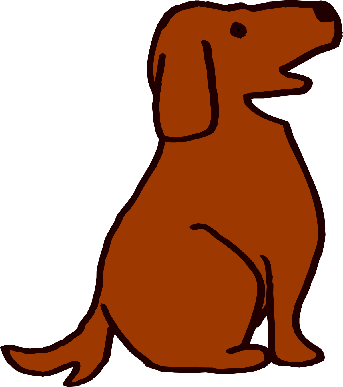 Brown Dog Sitting on the Ground Clipart