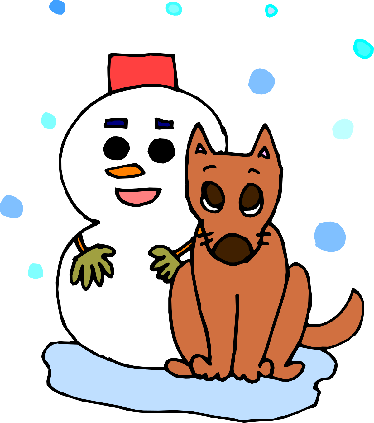 Cat and Snowman Clipart: Whimsical Winter Fun