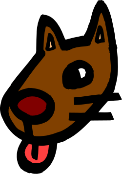 Brown Dog with Tongue Out Clipart - Playful Canine Illustration