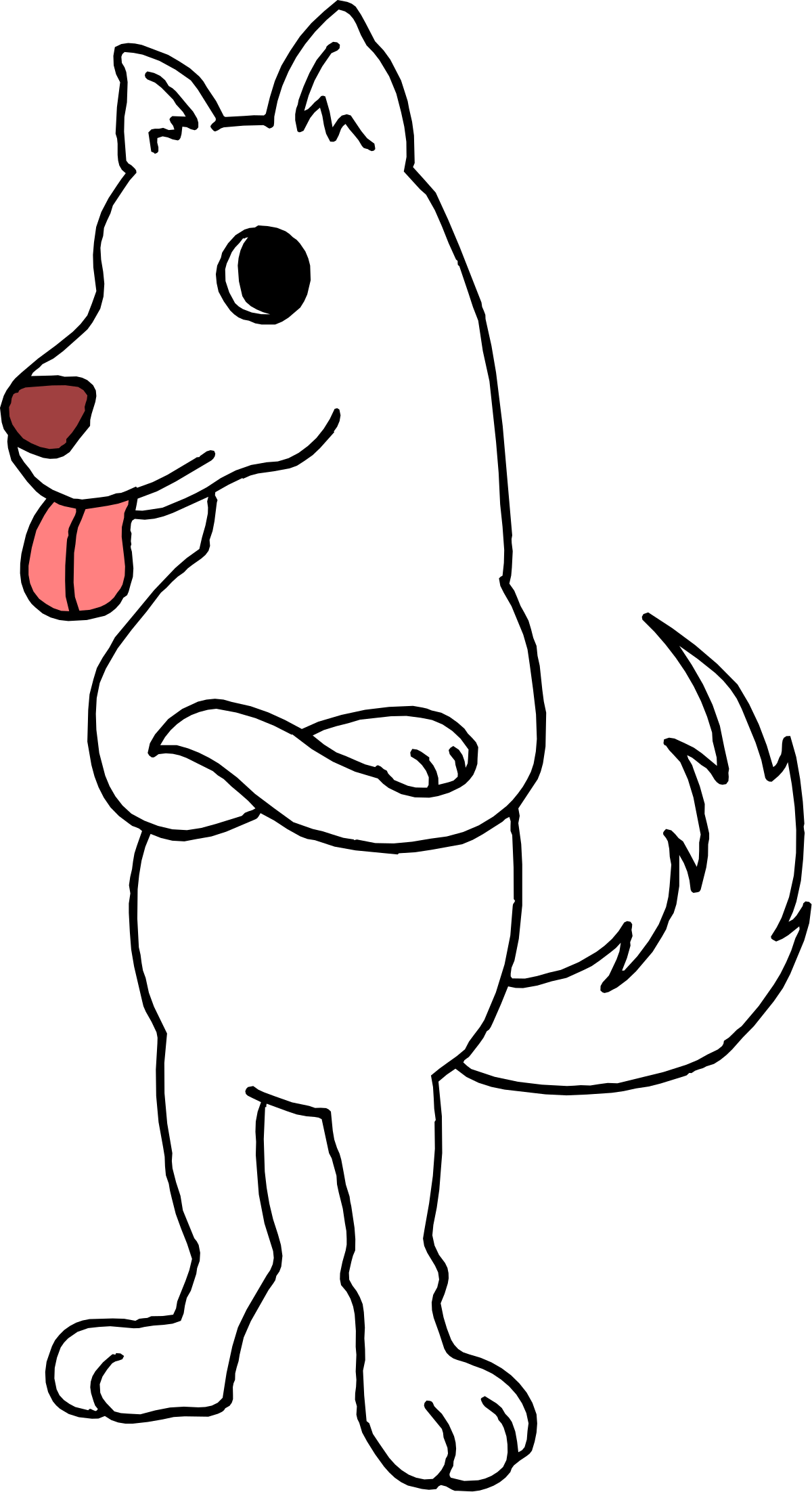 a white dog with its tongue out clip art png transparent White Dog with Tongue Out Clipart: Playful Pet Illustrations
