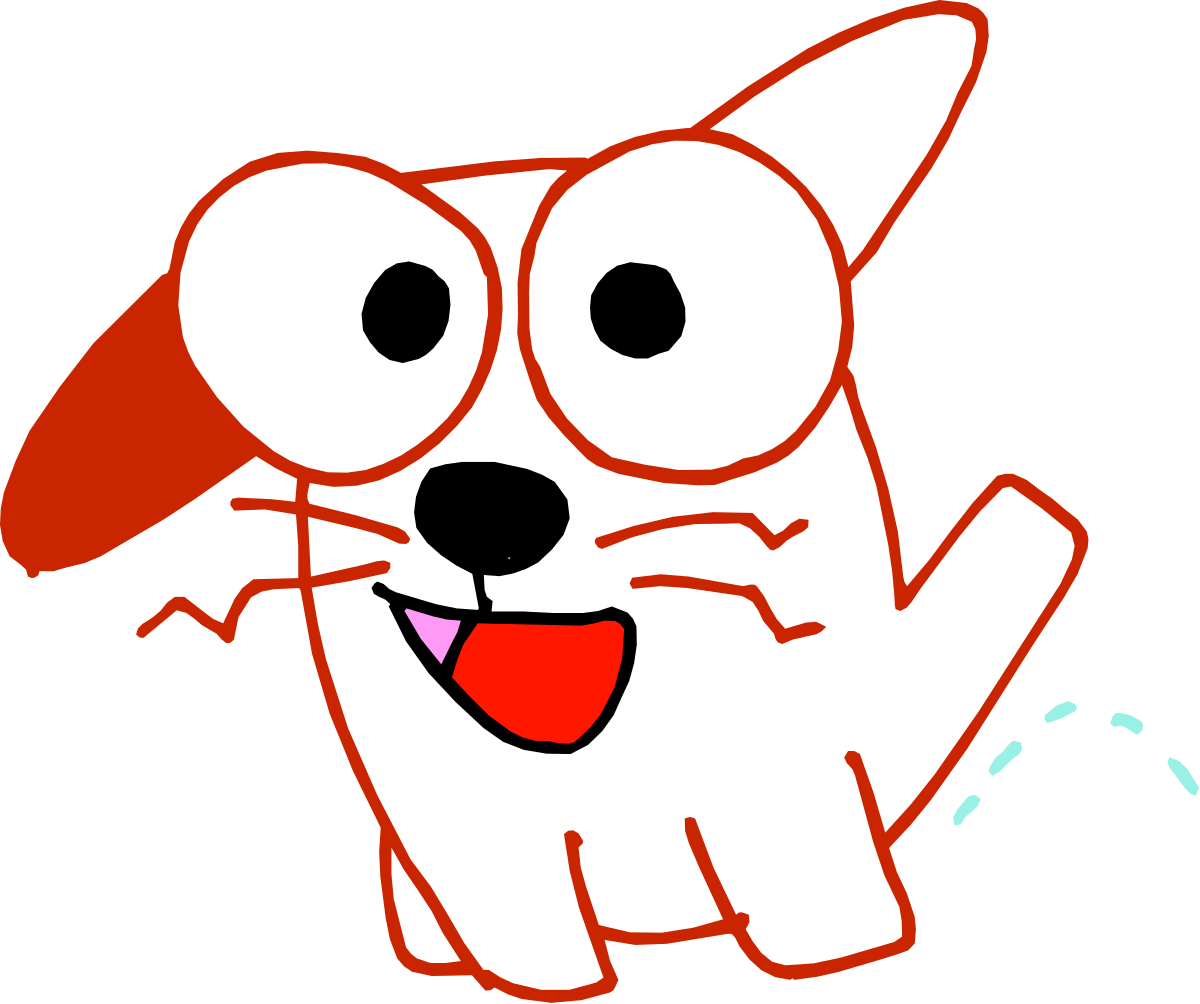 a cartoon dog with a red nose and a black background clip art png transparent Cartoon Dog with Red Nose on Black Background Clipart