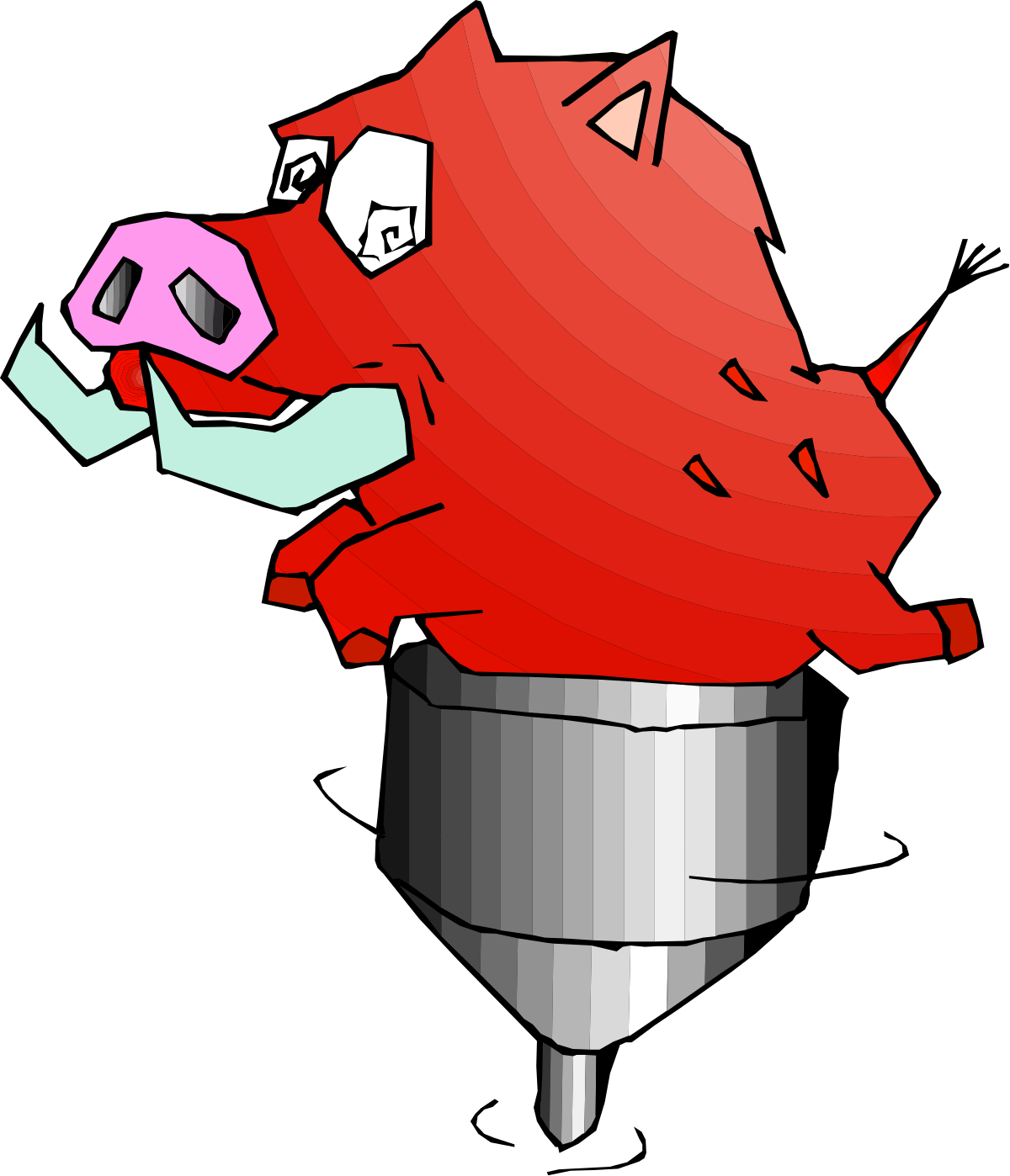 a red pig with a pink nose and a green nose clip art png transparent Red Pig with Pink and Green Nose Clipart for Fun Designs