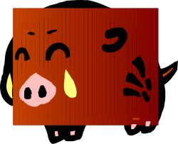 Brown Cow with Black Nose and Yellow Eyes Clipart
