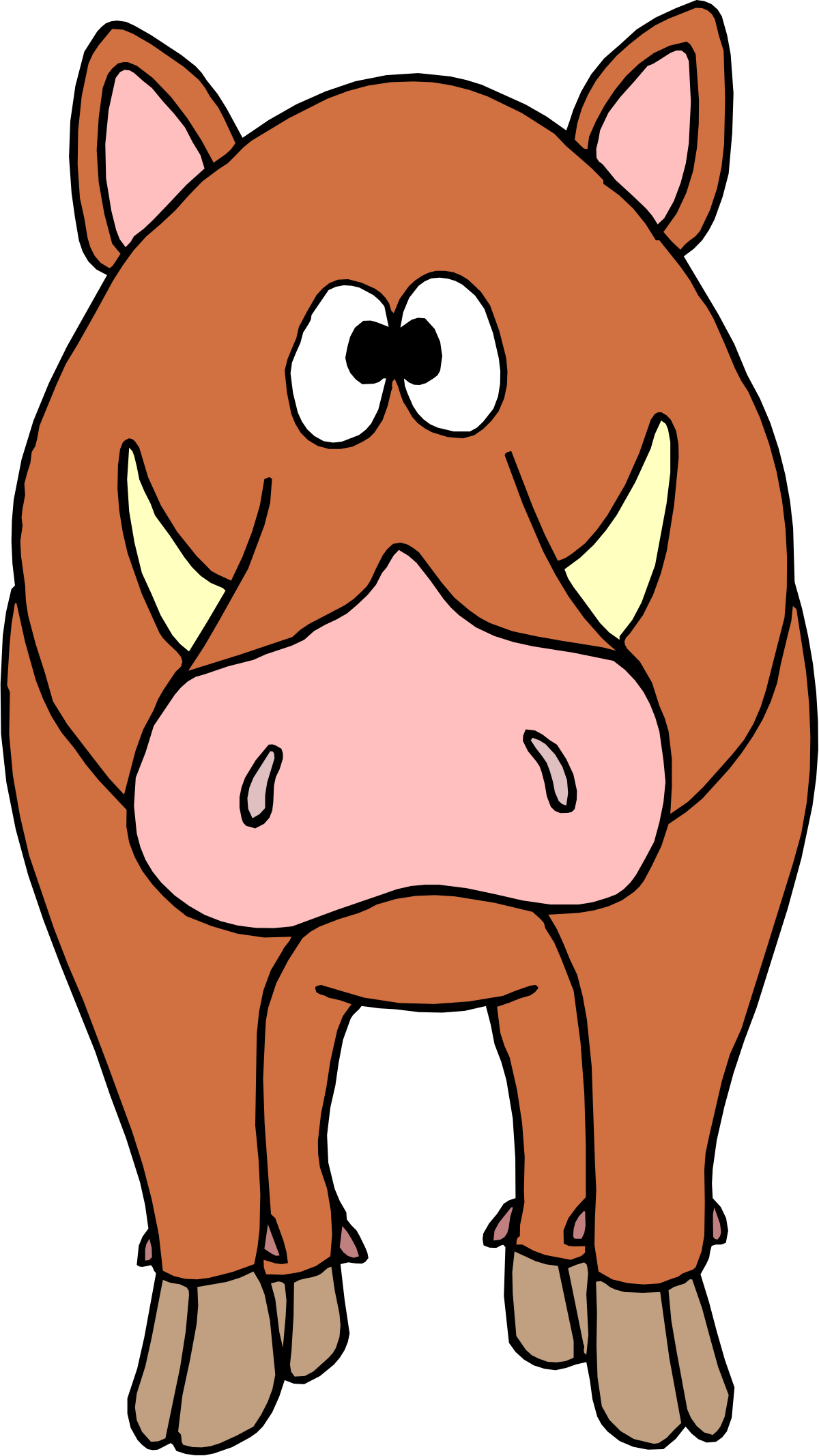 a brown pig with a big nose and big ears clip art png transparent Brown Pig Clipart with Big Nose and Ears - Perfect for Fun Projects