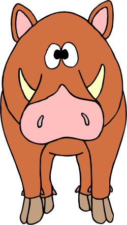 Brown Pig Clipart with Big Nose and Ears - Perfect for Fun Projects