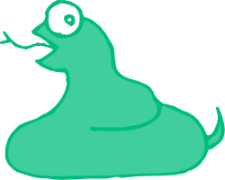 Green Worm with a Worm on Its Back Clipart