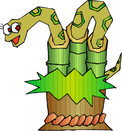 Cartoon Plant with Bird on Top - Cheerful Clipart for Your Projects