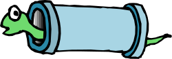 Blue and Green Trash Can Clipart with Green Arrow for Recycling