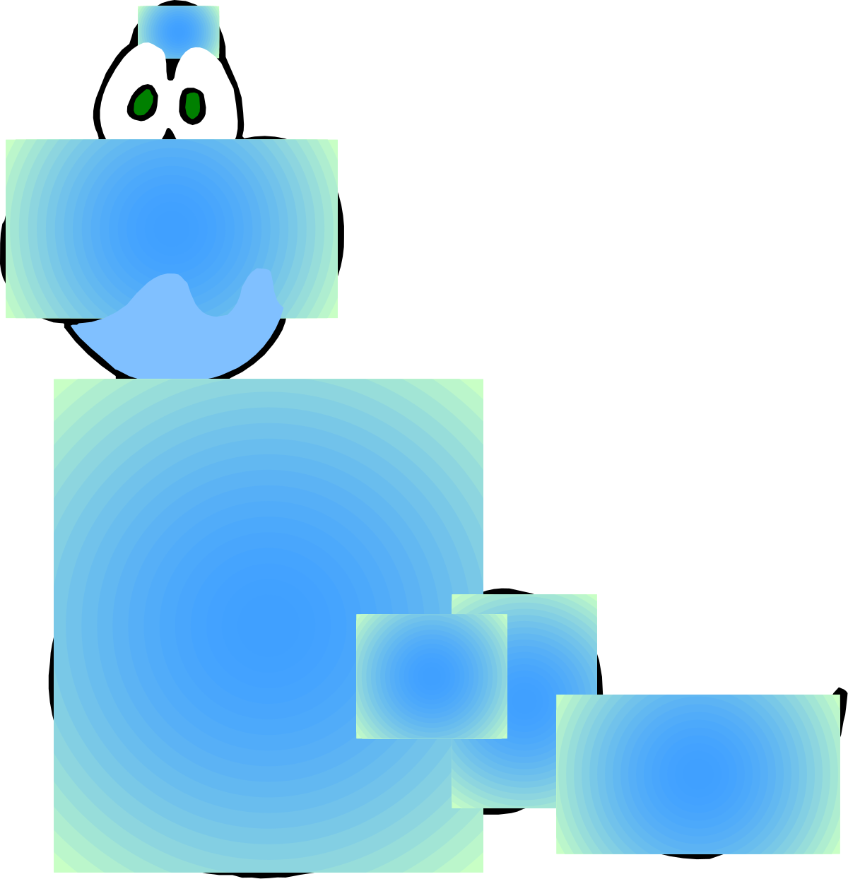 a blue and green block with a white dot clip art png transparent Blue and Green Block with White Dot - Vibrant Clipart for Creative Projects
