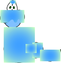 Blue and Green Block with White Dot - Vibrant Clipart for Creative Projects
