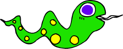 Green and Yellow Monster with Purple Eye Clipart for Creative Projects