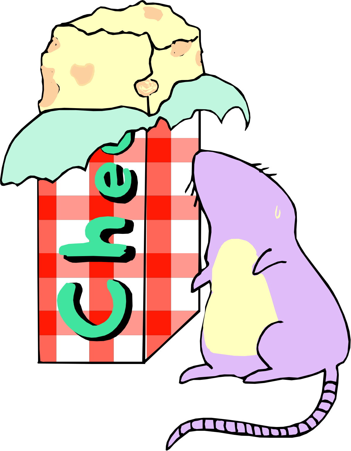 Cat Sitting Next to a Box with Letter E Clipart