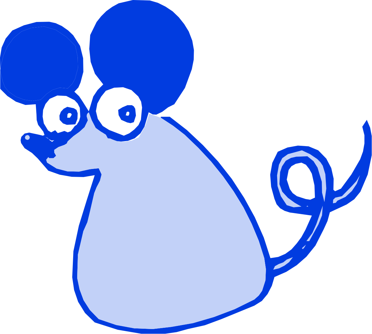 Blue Mouse Clipart with Big Eyes and Nose for Fun Designs