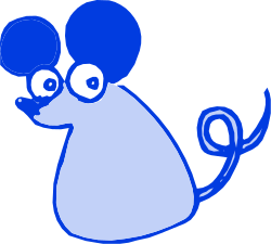Blue Mouse Clipart with Big Eyes and Nose for Fun Designs