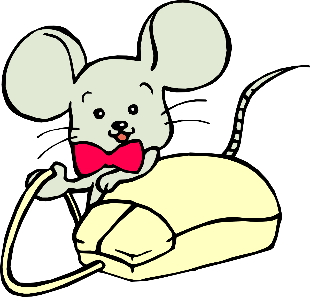 Mouse with Bow Tie Clipart - Charming Cartoon Character