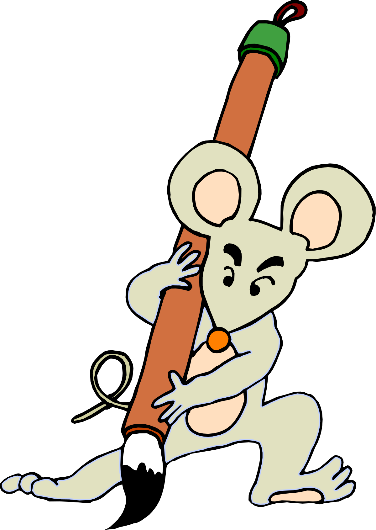 Mouse with Beer Bottle Clipart - Fun and Whimsical Illustrations