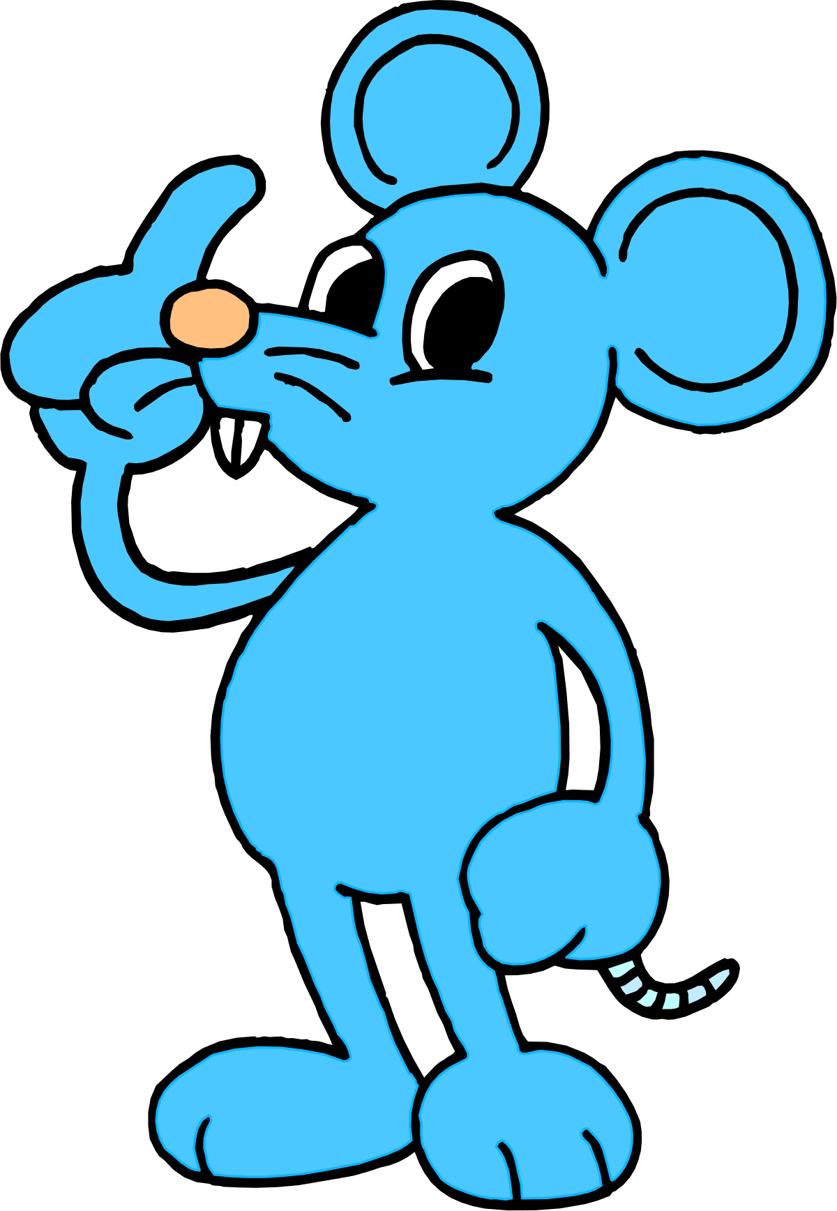 Blue Mouse with a Big Nose Clipart: Adorable and Playful Design