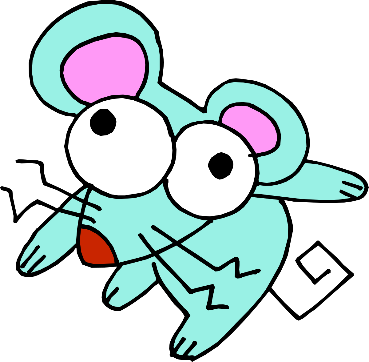 Cartoon Mouse with Red Heart - Adorable Clipart Design
