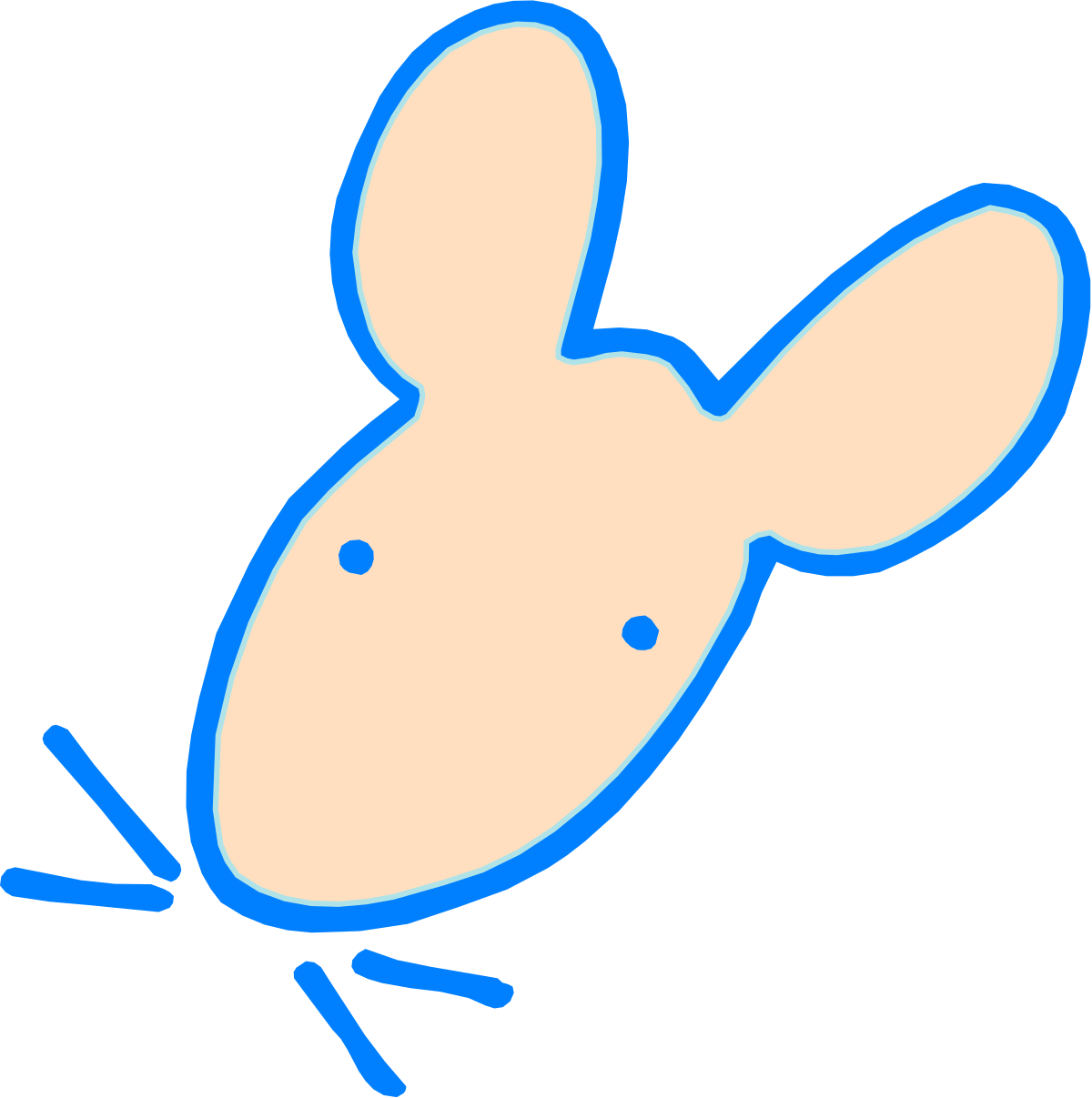 a blue and white bunny with a black background clip art png transparent Blue and White Bunny Clipart against a Black Background